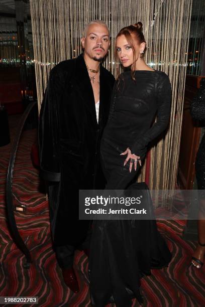 Evan Ross and Ashlee Simpson attend W Magazine, Mark Ronson, and Gucci's Grammy After-Party at Bar Marmont on February 04, 2024 in Los Angeles,...