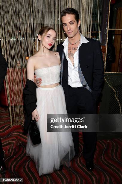 Dove Cameron and Damiano David attend W Magazine, Mark Ronson, and Gucci's Grammy After-Party at Bar Marmont on February 04, 2024 in Los Angeles,...