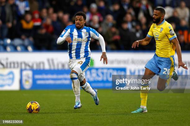 Josh Koroma of Huddersfield Town during the Sky Bet Championship match between Huddersfield Town and Sheffield Wednesday at John Smith's Stadium on...