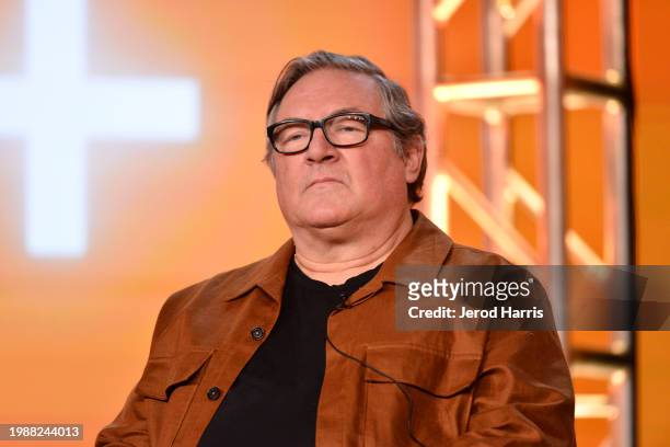 Executive Producer Lorenzo di Bonaventura speaks on stage at the Apple TV+ presentation of "The New Look" during the 2024 TCA Winter Press Tour at...