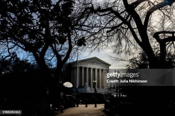 The U.S. Supreme Court on February 8, 2024 in Washington, DC. The court is hearing oral arguments in a case on whether or not former President Trump...