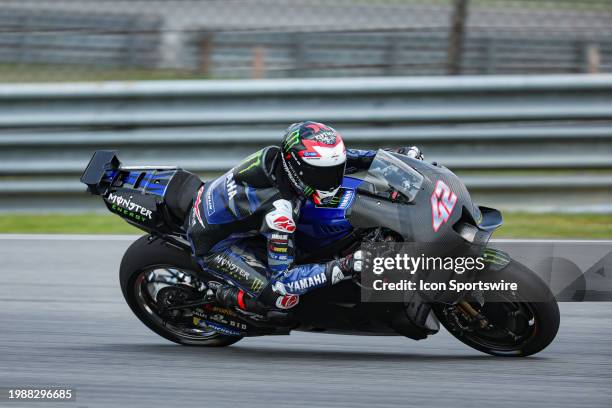 Alex Rins of Monster Energy Yamaha MotoGP in action during day three of MotoGP Sepang Test held at Petronas Sepang International Circuit in Sepang,...