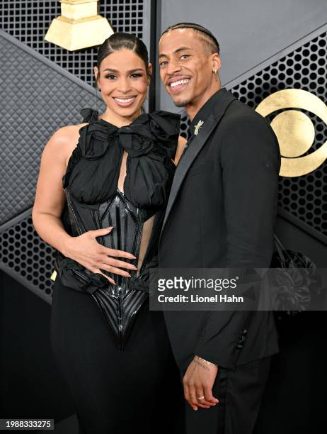 Jordin Sparks, Dana Isaiah attend the 66th GRAMMY Awards at Crypto.com Arena on February 04, 2024 in Los Angeles, California.