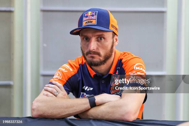 Jack Miller of Red Bull KTM Factory Racing during the media scrum after the completion of day three of MotoGP Sepang Test held at Petronas Sepang...