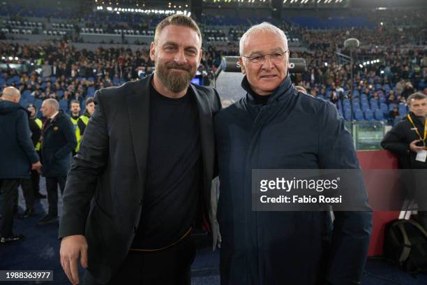 Roma coach Daniele De Rossi and Cagliari coach Claudio Ranieri prior to the Serie A TIM match between AS Roma and Cagliari - Serie A TIM at Stadio...