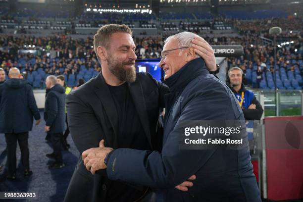 Roma coach Daniele De Rossi and Cagliari coach Claudio Ranieri prior to the Serie A TIM match between AS Roma and Cagliari - Serie A TIM at Stadio...