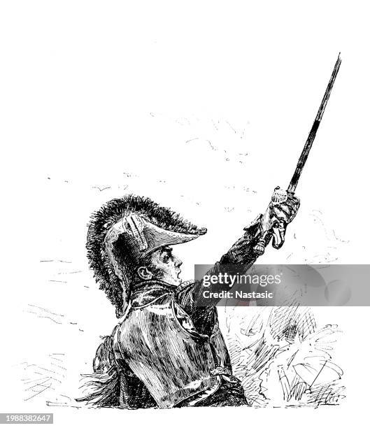napoleon bonaparte at waterloo - dictator stock illustrations