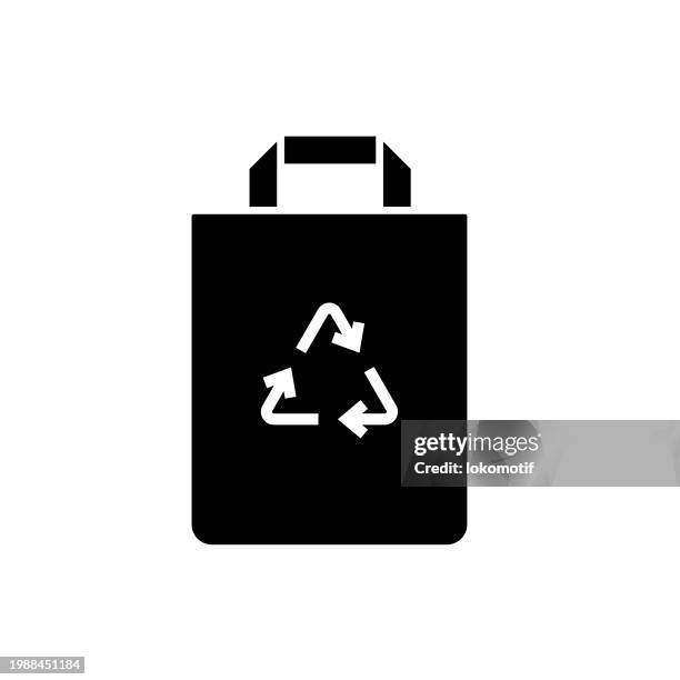 illustrations, cliparts, dessins animés et icônes de sac en papier réutilisable respectueux de l’environnement icône solide. cette icône plate convient aux infographies, aux conceptions web, aux applications mobiles, à la conception d’interfaces utilisateur, d’ux et d’interfaces graphiques. - consumérisme éthique