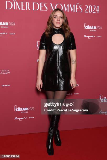 Monia Chokri attends the Cesar 2024 - Nominee Dinner at Le Fouquet's on February 05, 2024 in Paris, France.