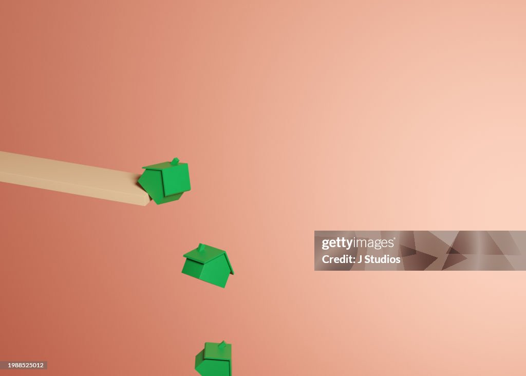Falling housing prices concept