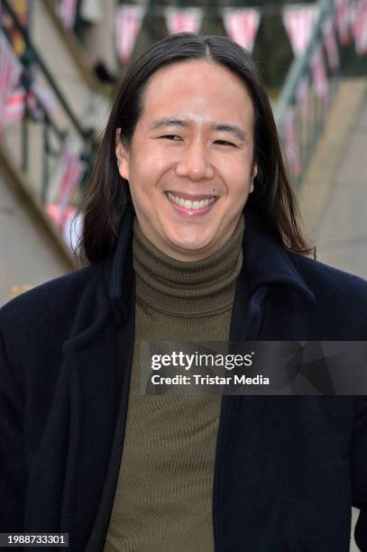 William Fan attends the Marina Hoermanseder fashion show as part of Berlin Fashion Week AW24 at Haus Zenner on February 8, 2024 in Berlin, Germany.