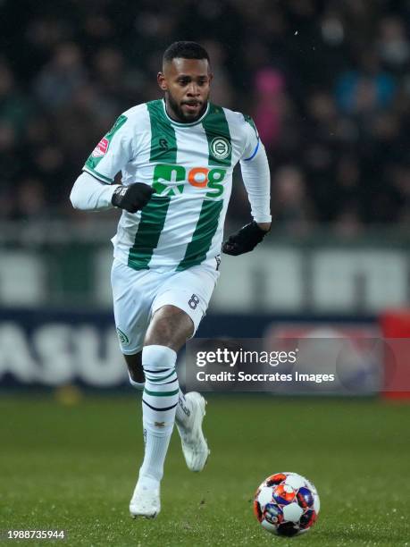 Leandro Bacuna of FC Groningen during the Dutch KNVB Beker match between FC Groningen v Fortuna Sittard at the Hitachi Capital Mobility Stadion on...