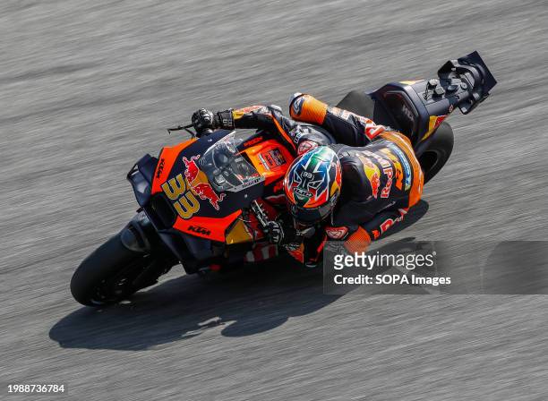 South African rider Brad Binder of Red Bull KTM Factory Racing seen in action during the Sepang MotoGP Official Test at Sepang International Circuit.