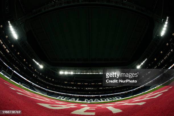 General view of the inside of the stadium with the roof closed during the LaLiga EA Sports match between Real Madrid CF and Atletico Madrid at...