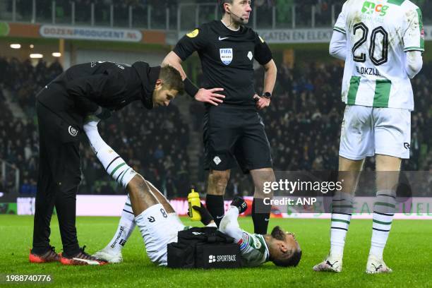 Leandro Bacuna of FC Groningen during the Quarterfinal KNVB Cup match between FC Groningen and Fortuna Sittard at the Euroborg stadium on February 8,...