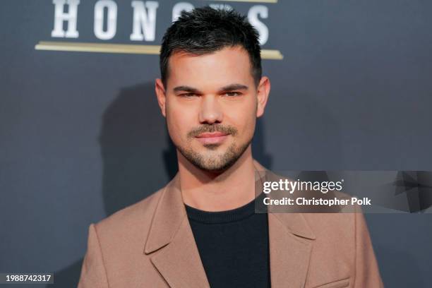 Taylor Lautner at the 13th Annual NFL Honors held at Resorts World Theatre on February 8, 2024 in Las Vegas, Nevada.