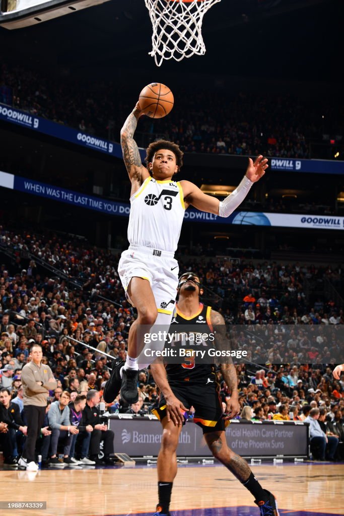 Keyonte George Hair Keyonte George of the Utah Jazz dunks the ball during the game... News ...
