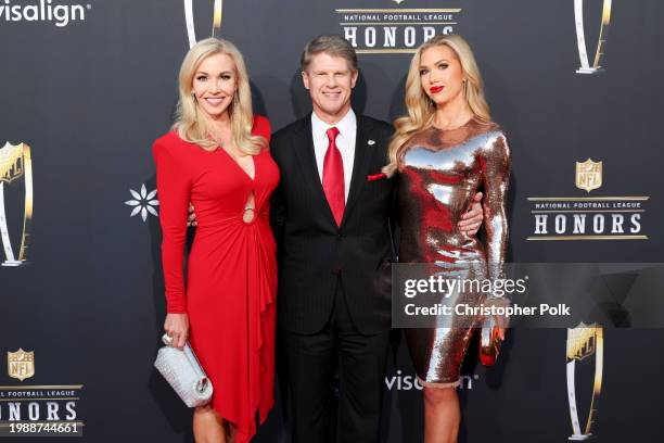 Tavia Shackles, Clark Hunt and Gracie Hunt at the 13th Annual NFL Honors held at Resorts World Theatre on February 8, 2024 in Las Vegas, Nevada.