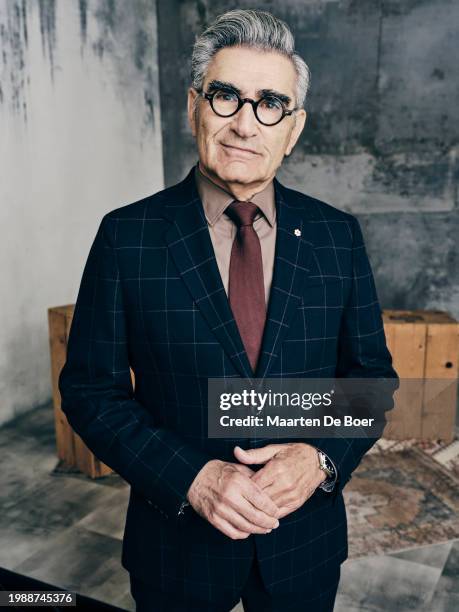 Eugene Levy of "The Reluctant Traveler With Eugene Levy" poses for TV Guide Magazine during the 2024 Winter TCA Portrait Studio at The Langham...