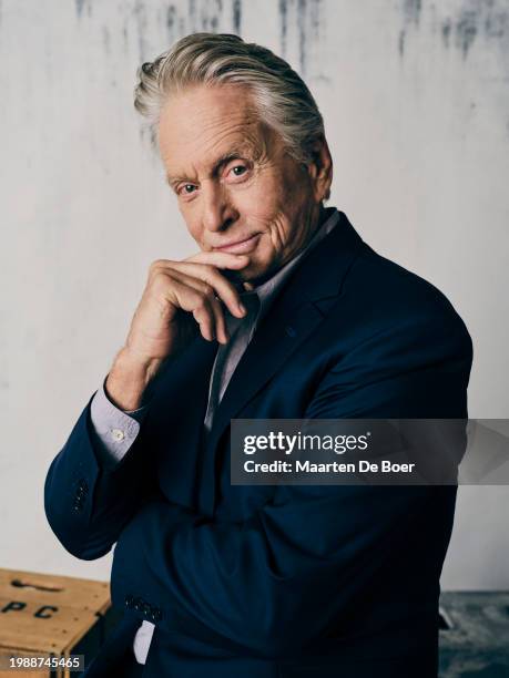 Michael Douglas of "Franklin" poses for TV Guide Magazine during the 2024 Winter TCA Portrait Studio at The Langham Huntington, Pasadena on February...