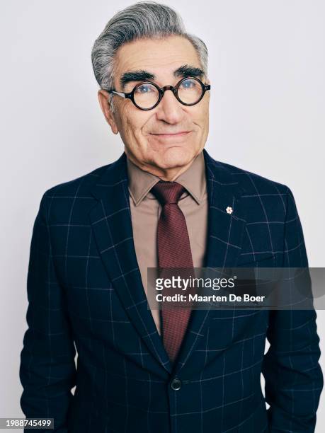 Eugene Levy of "The Reluctant Traveler With Eugene Levy" poses for TV Guide Magazine during the 2024 Winter TCA Portrait Studio at The Langham...