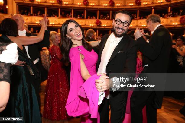 Judith Williams, and Alexander Klaus Stecher dance during the Vienna Opera Ball 2024 at Vienna State Opera on February 8, 2024 in Vienna, Austria.