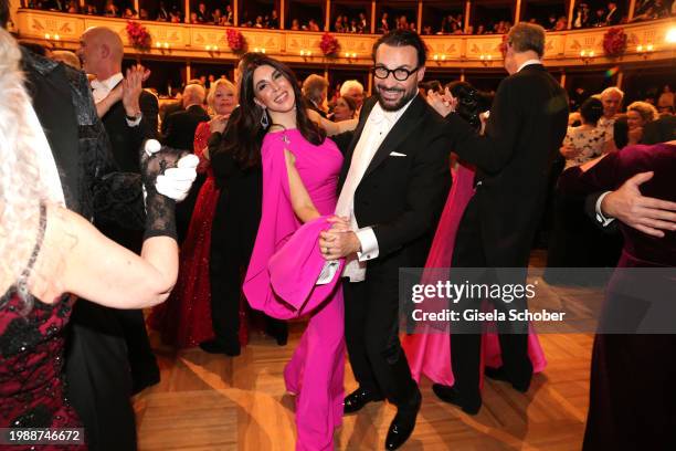 Judith Williams, and Alexander Klaus Stecher dance during the Vienna Opera Ball 2024 at Vienna State Opera on February 8, 2024 in Vienna, Austria.