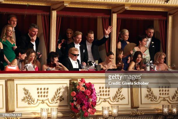 Singer Heino, Helmut Werner, Oliver Pocher, Alessandra "Sandy" Meyer-Woelden during the Vienna Opera Ball 2024 at Vienna State Opera on February 8,...