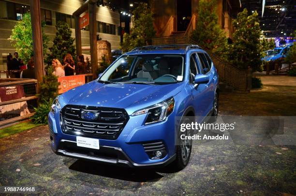 Subaru shows off the new Subaru Forester during the Chicago Auto Show at McCormick Place convention center in Chicago, Illinois, United States on...