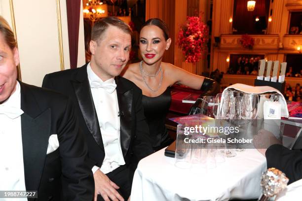 Oliver Pocher, Alessandra "Sandy" Meyer-Woelden during the Vienna Opera Ball 2024 at Vienna State Opera on February 8, 2024 in Vienna, Austria.