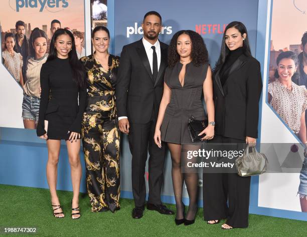 Aniya Wayans, Samara Saraiva, Damon Wayans Jr., Amara Wayans and Berlyn Wayans at the Los Angeles premiere of "Players" held at The Egyptian Theatre...