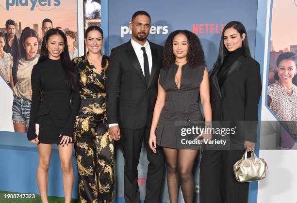 Aniya Wayans, Samara Saraiva, Damon Wayans Jr., Amara Wayans and Berlyn Wayans at the Los Angeles premiere of "Players" held at The Egyptian Theatre...