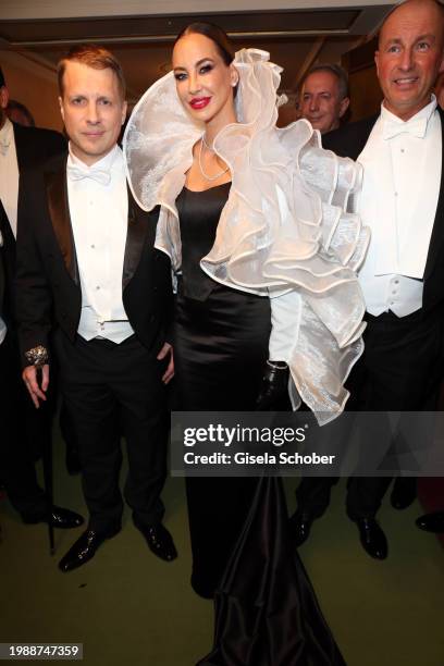 Oliver Pocher, Alessandra "Sandy" Meyer-Woelden during the Vienna Opera Ball 2024 at Vienna State Opera on February 8, 2024 in Vienna, Austria.