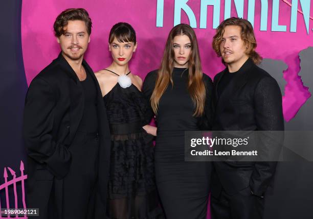 Cole Sprouse, Ari Fournier, Barbara Palvin and Dylan Sprouse attend the Los Angeles special screening of Focus Features' "Lisa Frankenstein" at...