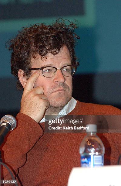 Screenwriter Kenneth Lonergan listens to questions while participating in the "Indies Go To Hollywood" panel at the Tribeca Film Festival May 10,...