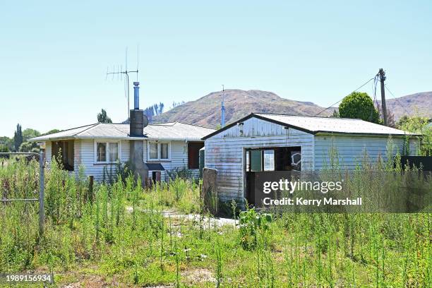 Ruined house on the Napier - Taupo Road in Esk Valley on February 06, 2024 in Napier, New Zealand. Cyclone Gabrielle, which hit Hawke's Bay between...