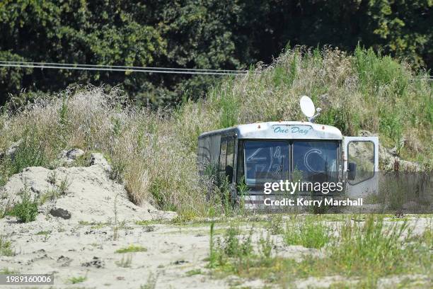 Flood damaged vehicles in fields in the Esk Valley on February 06, 2024 in Napier, New Zealand. Cyclone Gabrielle, which hit Hawke's Bay between Feb....
