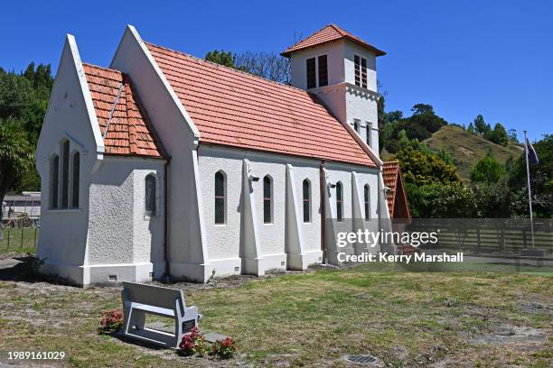 The Eskdale Church on February 06, 2024 in Napier, New Zealand. Cyclone Gabrielle, which hit Hawke's Bay between Feb. 12 and 16 in 2023, had a...