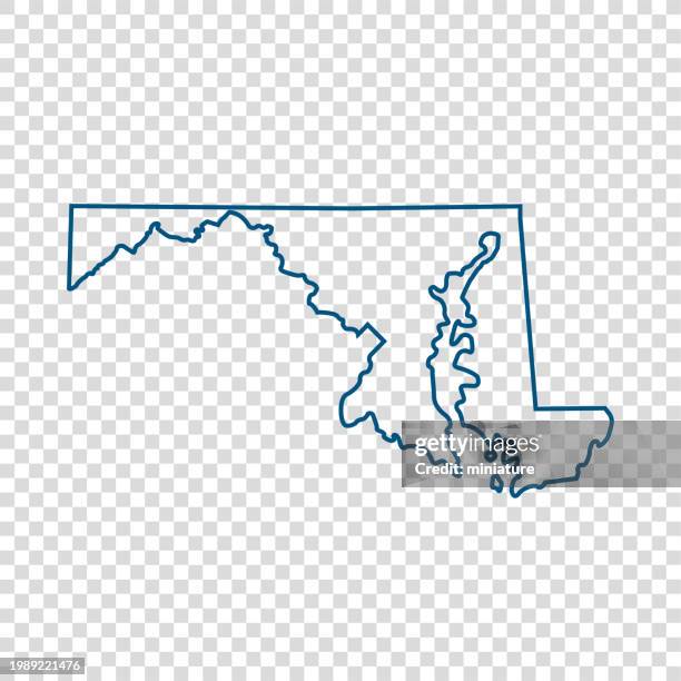 ilustrações, clipart, desenhos animados e ícones de vetor do mapa de maryland - maryland estado