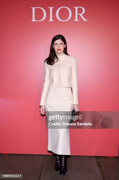 Alexandra Daddario attends as Dior and Peter Philips celebrate Rouge Dior at La Dolce Vita on February 05, 2024 in Beverly Hills, California.