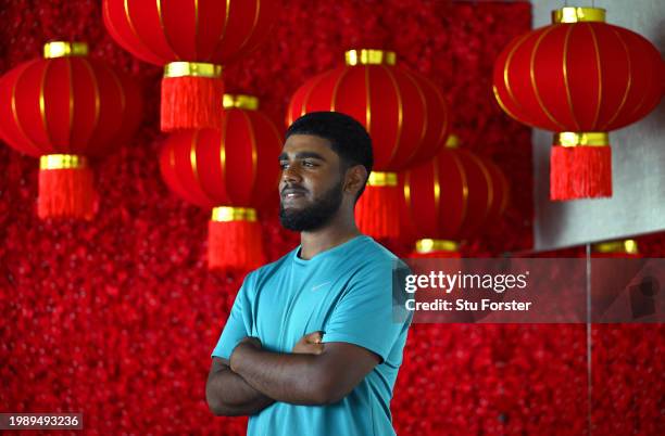 England player Rehan Ahmed pictured at the team hotel after the 2nd Test Match between India and England at Visakhapatnam on February 06, 2024 in...