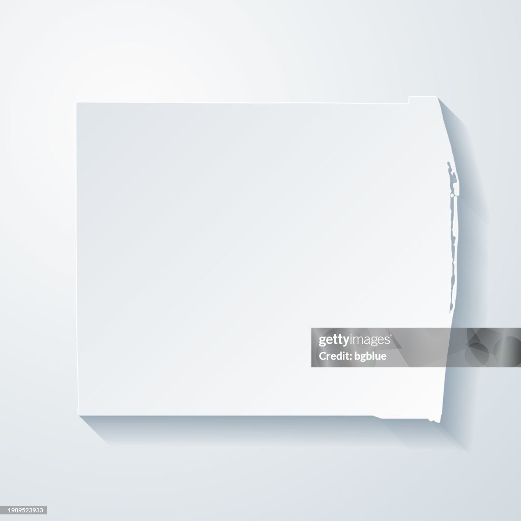 Palm Beach County, Florida. Map with paper cut effect on blank background