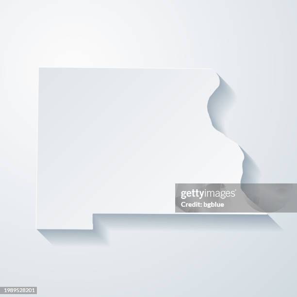 marion county, missouri. map with paper cut effect on blank background - palmyra stock illustrations