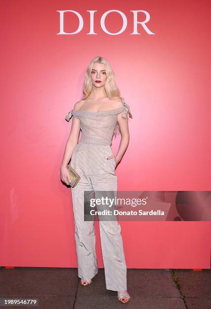 Anya Taylor-Joy attends as Dior and Peter Philips celebrate Rouge Dior at La Dolce Vita on February 05, 2024 in Beverly Hills, California.