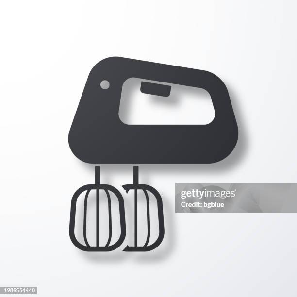 hand mixer. icon with shadow on white background - baking tools white background stock illustrations