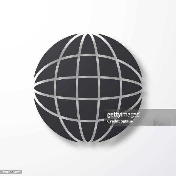 globe. icon with shadow on white background - simple globe stock illustrations