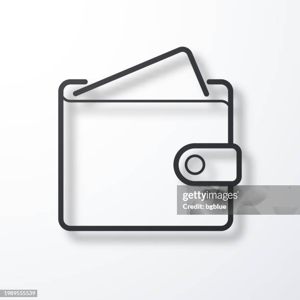 wallet. line icon with shadow on white background - wallet stock illustrations