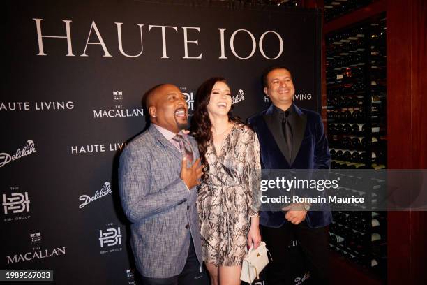 Daymon Jones, Heather Taras, Kamal Hotchandani attend Haute Living Celebrates the Haute 100 Miami with The Macallan and The The EBH Group at Delilah...