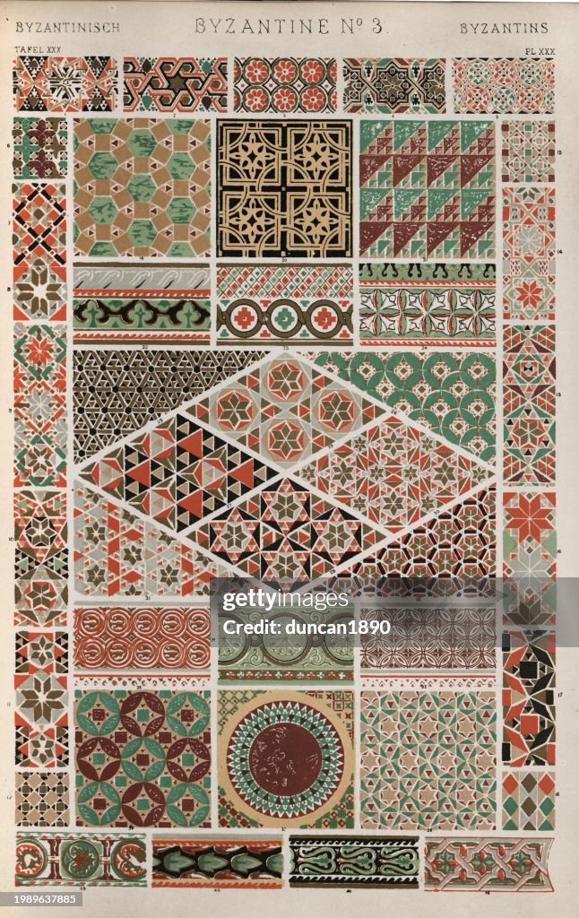 Byzantine patterns, decorative arts, History of decoration, design, ornamental art