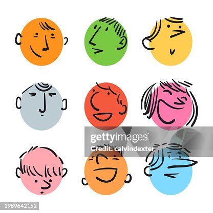 Hand drawn human faces Hand drawn human faces